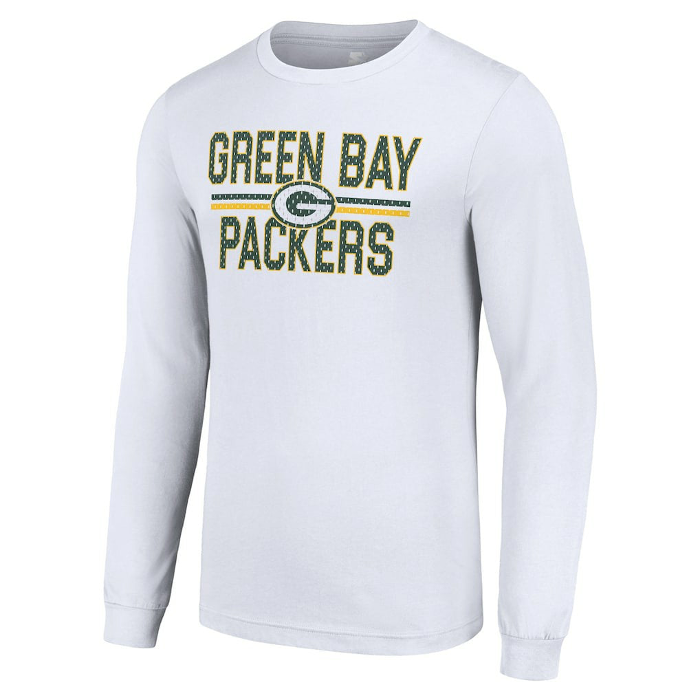 Green Bay Packers Starter Team Mesh Print Graphic Long Sleeve T-Shirt White | NFL