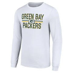 Green Bay Packers Starter Team Mesh Print Graphic Long Sleeve T-Shirt White | NFL