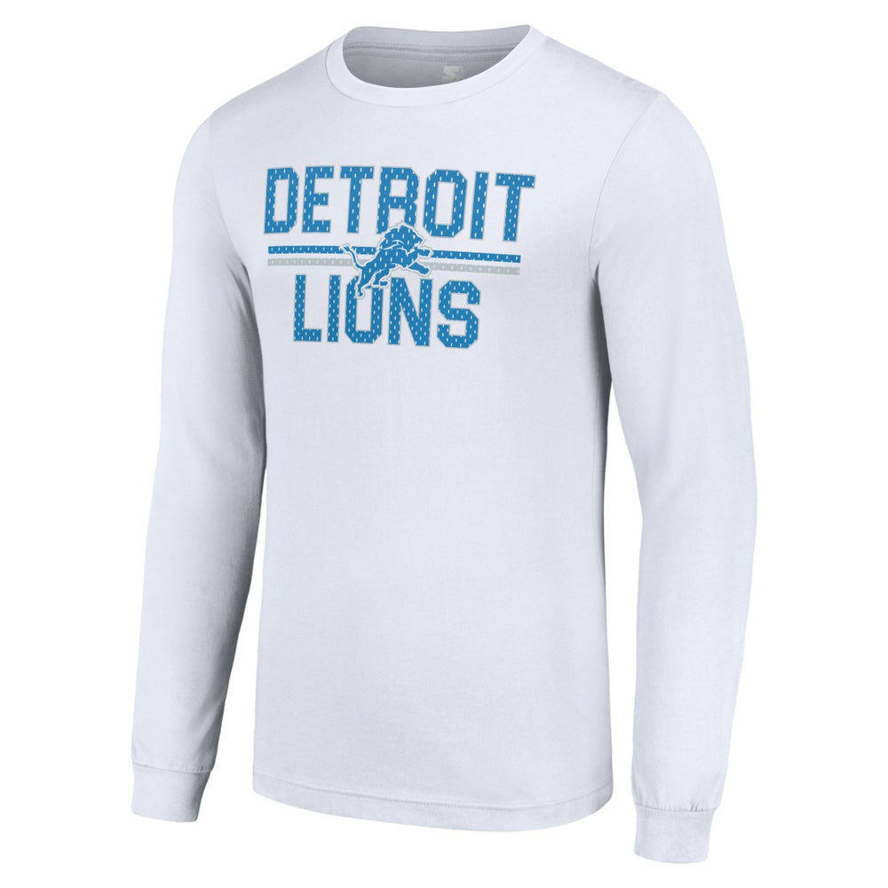 Detroit Lions Starter Team Mesh Print Graphic Long Sleeve T-Shirt White | NFL