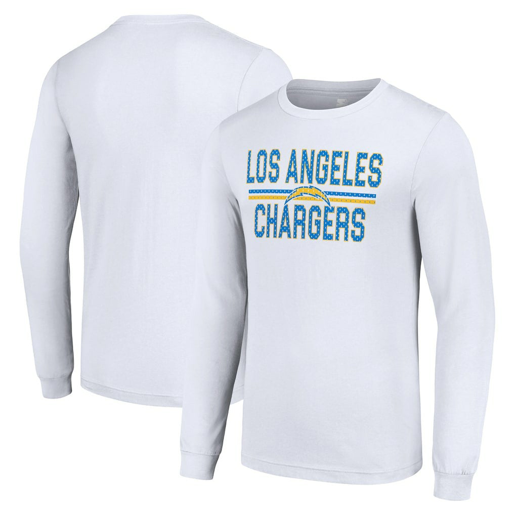 Los Angeles Chargers Starter Team Mesh Print Graphic Long Sleeve T-Shirt White | NFL