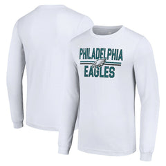 Philadelphia Eagles Starter Team Mesh Print Graphic Long Sleeve T-Shirt White | NFL