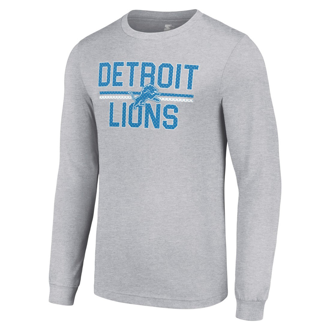 Detroit Lions Starter Team Mesh Print Graphic Long Sleeve T-Shirt Heather Gray | NFL