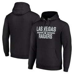 Las Vegas Raiders Starter Unisex Team Mesh Print Graphic Tri-Blend Pullover Hoodie Black | NFL