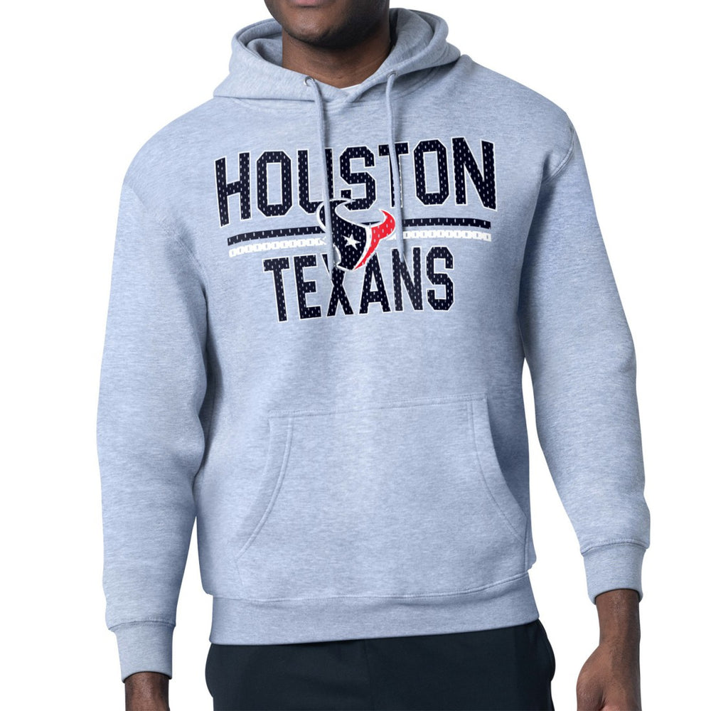 Houston Texans Starter Unisex Team Mesh Print Graphic Tri-Blend Pullover Hoodie Heather Gray | NFL