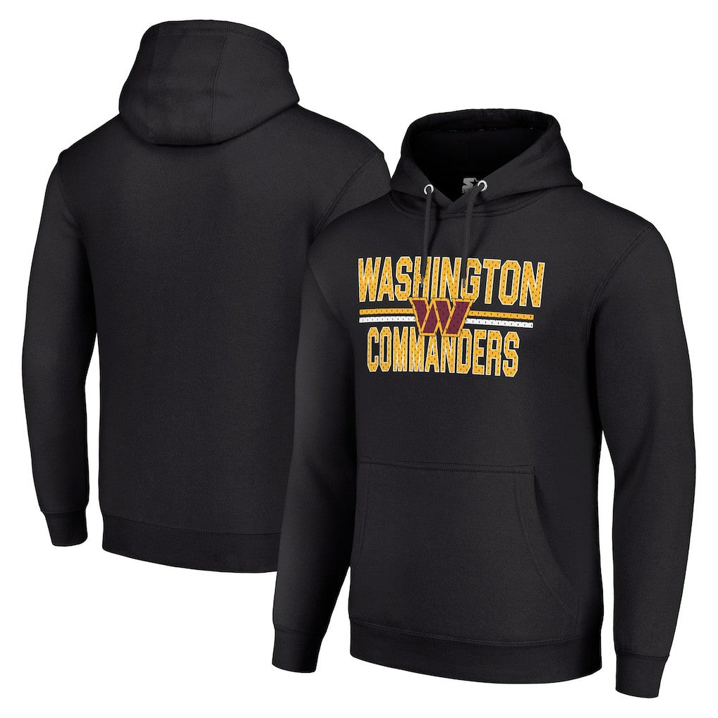 Washington Commanders Starter Unisex Team Mesh Print Graphic Tri-Blend Pullover Hoodie Black | NFL