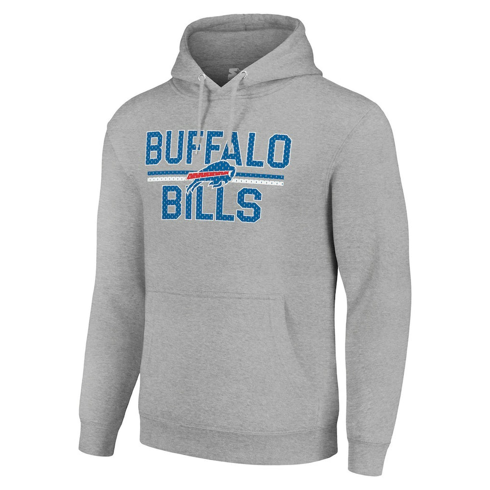 Buffalo Bills Starter Unisex Team Mesh Print Graphic Tri-Blend Pullover Hoodie Heather Gray | NFL