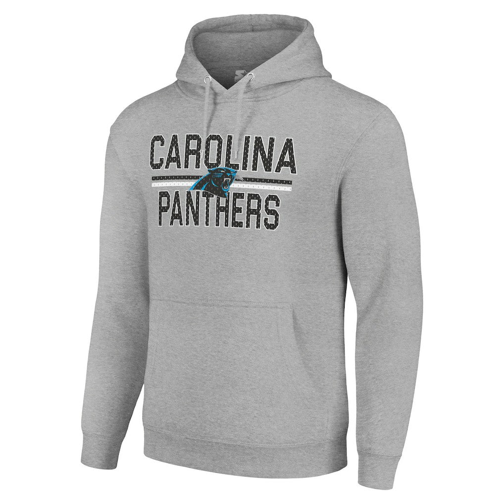 Carolina Panthers Starter Unisex Team Mesh Print Graphic Tri-Blend Pullover Hoodie Heather Gray | NFL