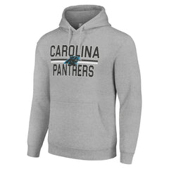 Carolina Panthers Starter Unisex Team Mesh Print Graphic Tri-Blend Pullover Hoodie Heather Gray | NFL