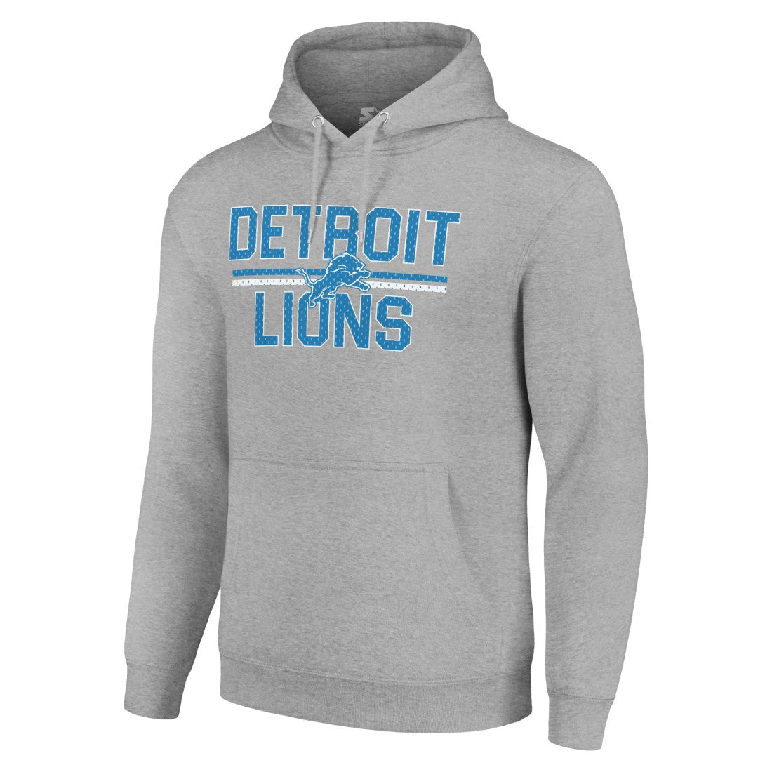 Detroit Lions Starter Unisex Team Mesh Print Graphic Tri-Blend Pullover Hoodie Heather Gray | NFL