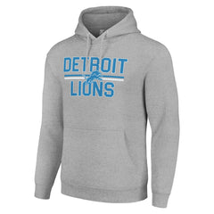 Detroit Lions Starter Unisex Team Mesh Print Graphic Tri-Blend Pullover Hoodie Heather Gray | NFL