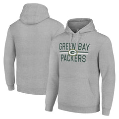 Green Bay Packers Starter Unisex Team Mesh Print Graphic Tri-Blend Pullover Hoodie Heather Gray | NFL