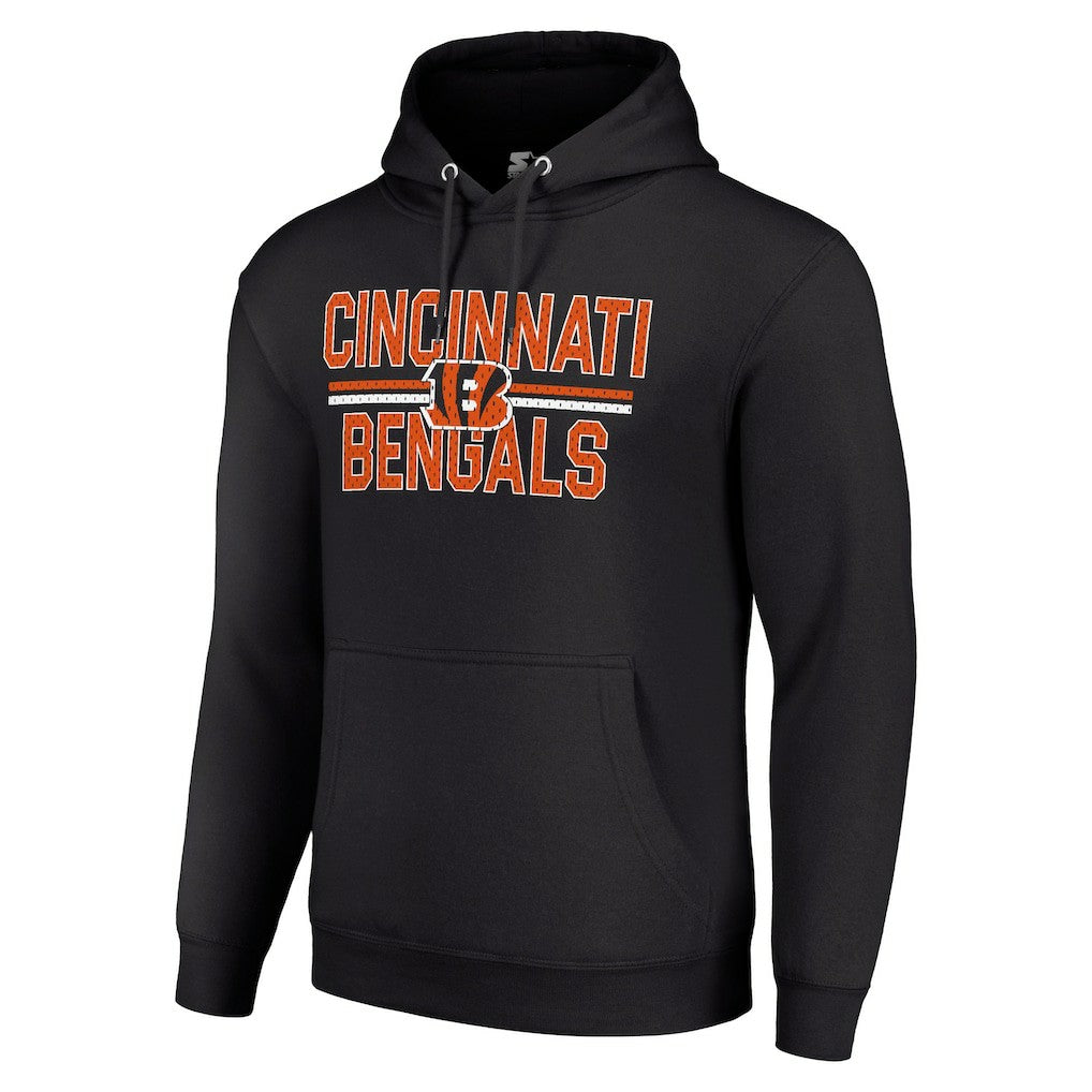 Cincinnati Bengals Starter Unisex Team Mesh Print Graphic Tri-Blend Pullover Hoodie Black | NFL