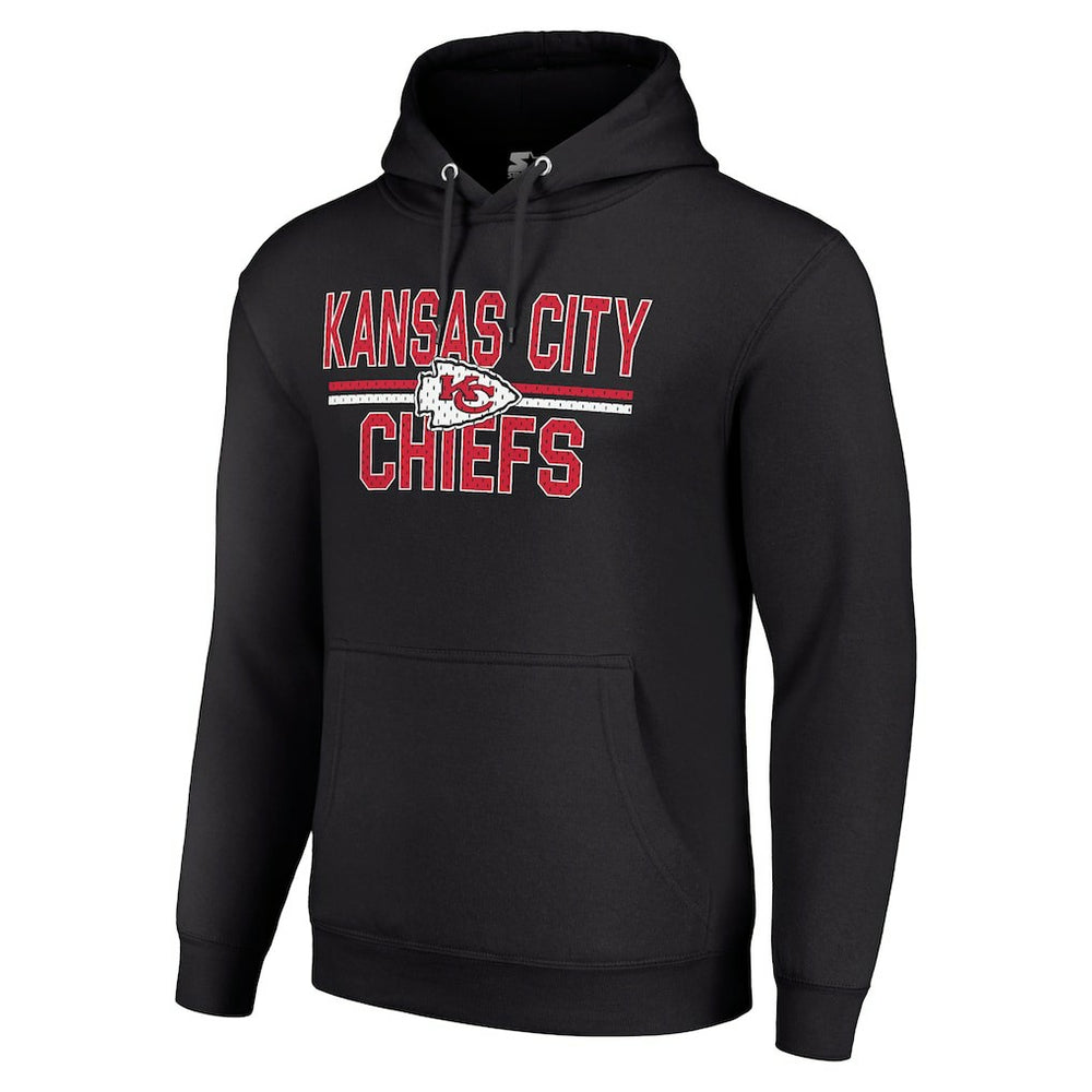 Kansas City Chiefs Starter Unisex Team Mesh Print Graphic Tri-Blend Pullover Hoodie Black | NFL