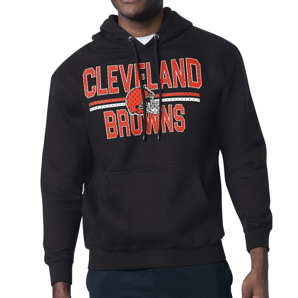 Cleveland Browns Starter Unisex Team Mesh Print Graphic Tri-Blend Pullover Hoodie Black | NFL