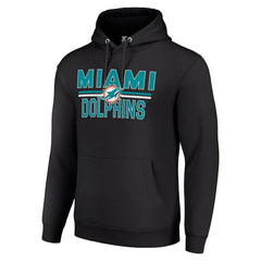 Miami Dolphins Starter Unisex Team Mesh Print Graphic Tri-Blend Pullover Hoodie Black | NFL