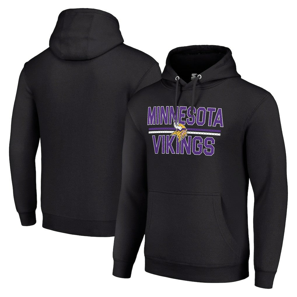 Minnesota Vikings Starter Unisex Team Mesh Print Graphic Tri-Blend Pullover Hoodie Black | NFL