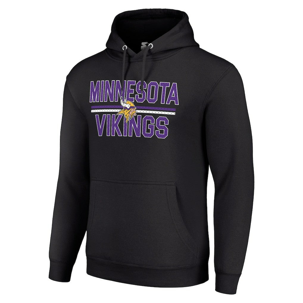 Minnesota Vikings Starter Unisex Team Mesh Print Graphic Tri-Blend Pullover Hoodie Black | NFL