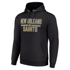 New Orleans Saints Starter Unisex Team Mesh Print Graphic Tri-Blend Pullover Hoodie Black | NFL