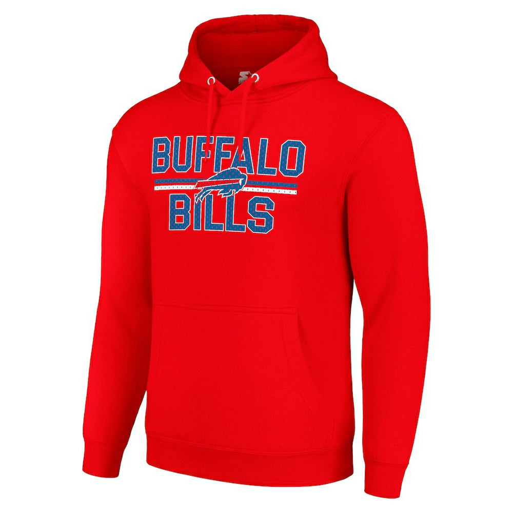 Buffalo Bills Starter Unisex Team Mesh Print Graphic Tri-Blend Pullover Hoodie Red | NFL