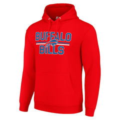 Buffalo Bills Starter Unisex Team Mesh Print Graphic Tri-Blend Pullover Hoodie Red | NFL
