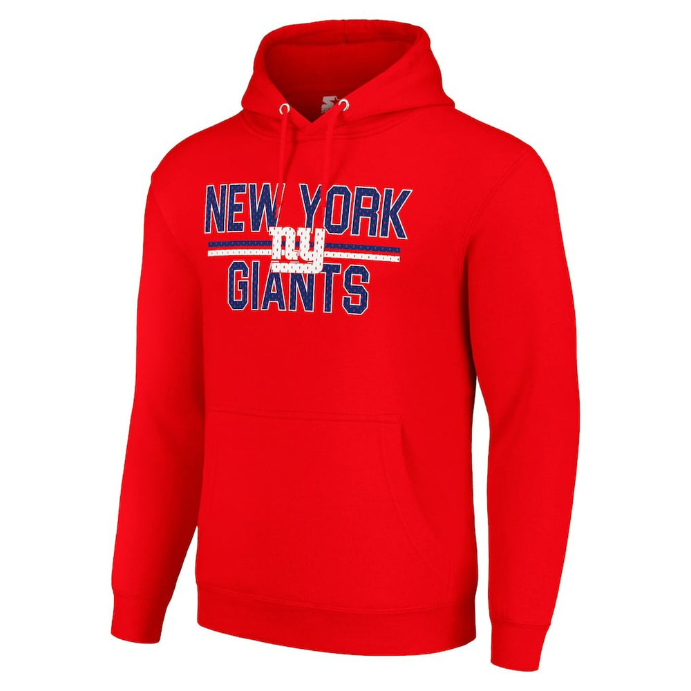 New York Giants Starter Unisex Team Mesh Print Graphic Tri-Blend Pullover Hoodie Red | NFL