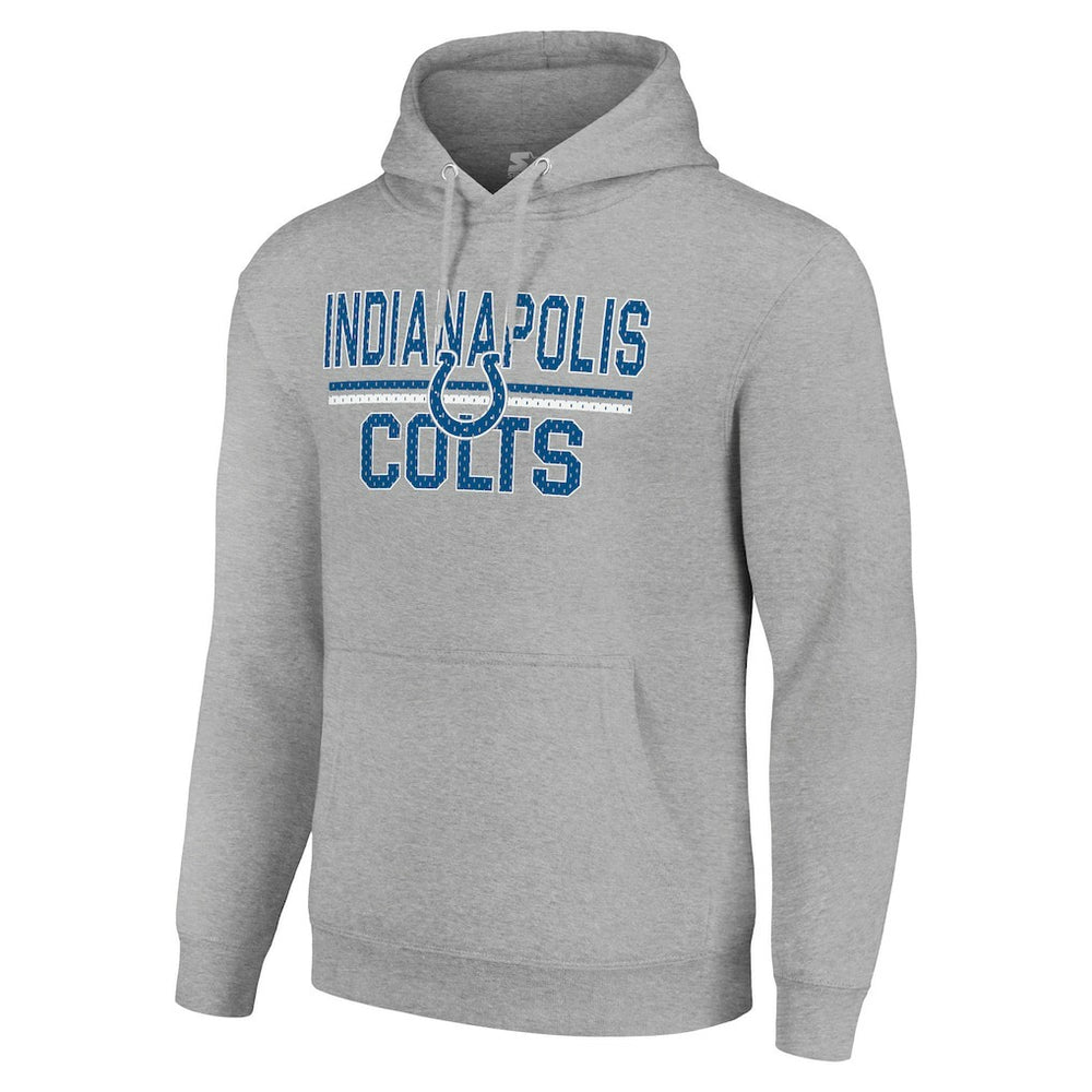 Indianapolis Colts Starter Unisex Team Mesh Print Graphic Tri-Blend Pullover Hoodie Heather Gray | NFL