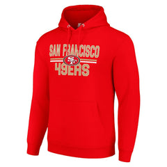 San Francisco 49ers Starter Unisex Team Mesh Print Graphic Tri-Blend Pullover Hoodie Scarlet | NFL