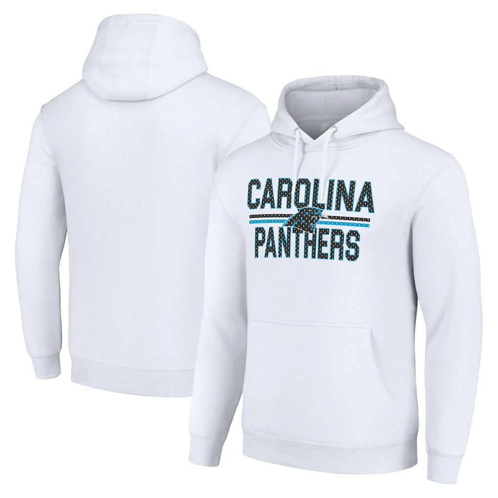Carolina Panthers Starter Unisex Team Mesh Print Graphic Tri-Blend Pullover Hoodie White | NFL