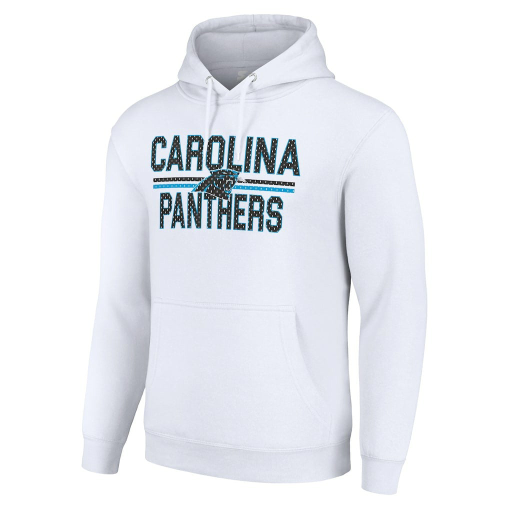 Carolina Panthers Starter Unisex Team Mesh Print Graphic Tri-Blend Pullover Hoodie White | NFL