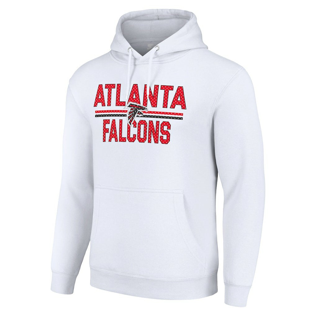 Atlanta Falcons Starter Unisex Team Mesh Print Graphic Tri-Blend Pullover Hoodie White | NFL