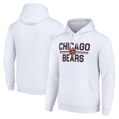 Chicago Bears Starter Unisex Team Mesh Print Graphic Tri-Blend Pullover Hoodie White | NFL