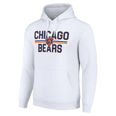 Chicago Bears Starter Unisex Team Mesh Print Graphic Tri-Blend Pullover Hoodie White | NFL