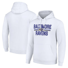 Baltimore Ravens Starter Unisex Team Mesh Print Graphic Tri-Blend Pullover Hoodie White | NFL