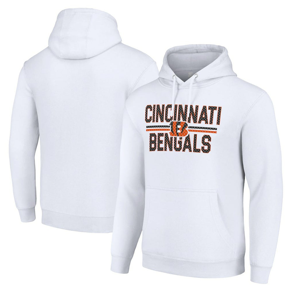 Cincinnati Bengals Starter Unisex Team Mesh Print Graphic Tri-Blend Pullover Hoodie White | NFL