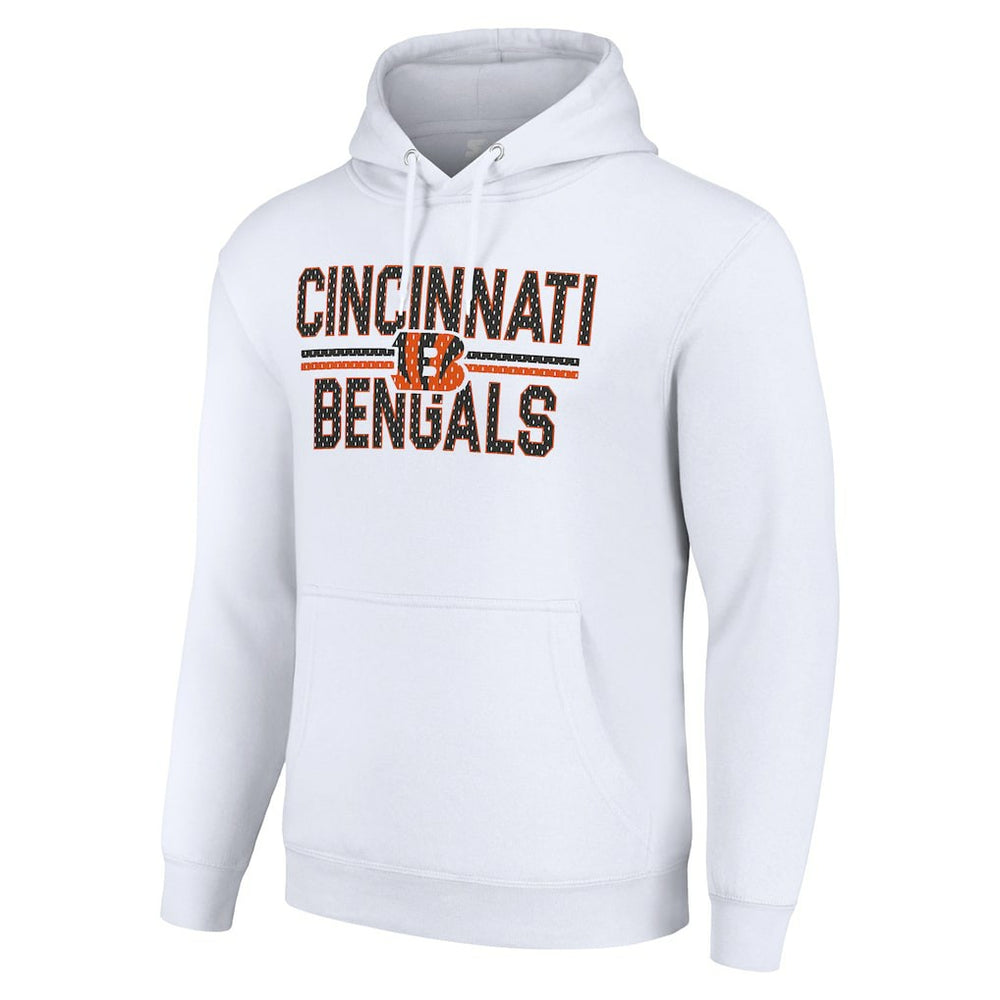 Cincinnati Bengals Starter Unisex Team Mesh Print Graphic Tri-Blend Pullover Hoodie White | NFL