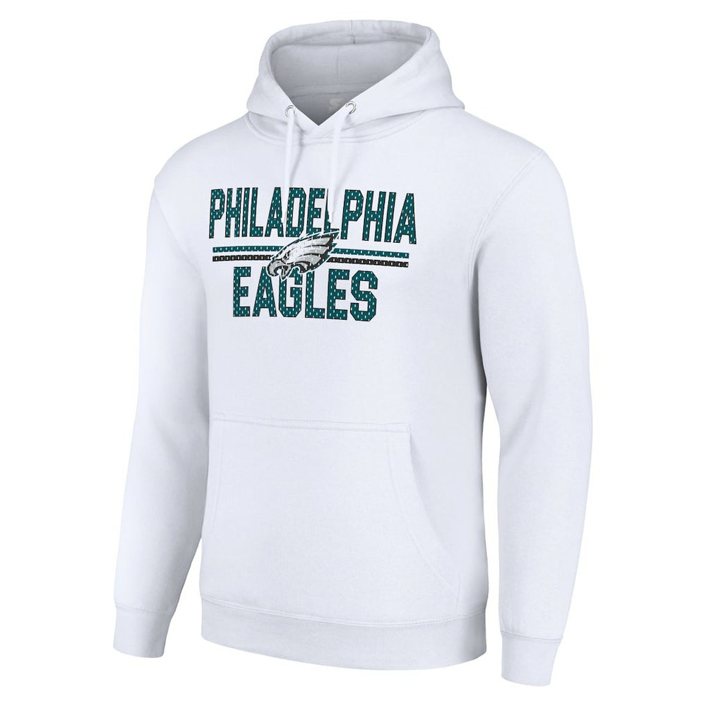 Philadelphia Eagles Starter Unisex Team Mesh Print Graphic Tri-Blend Pullover Hoodie White | NFL
