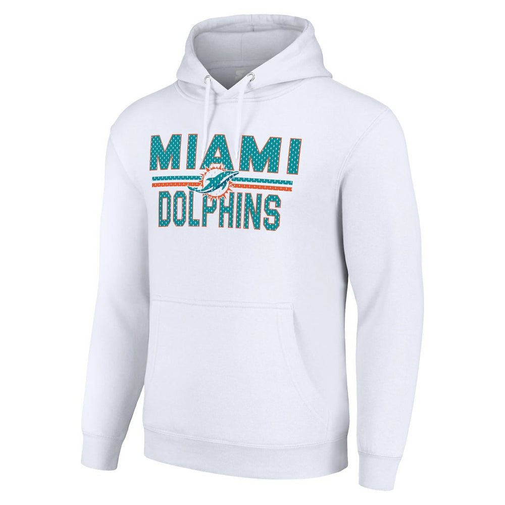 Miami Dolphins Starter Unisex Team Mesh Print Graphic Tri-Blend Pullover Hoodie White | NFL