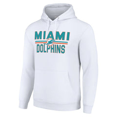 Miami Dolphins Starter Unisex Team Mesh Print Graphic Tri-Blend Pullover Hoodie White | NFL