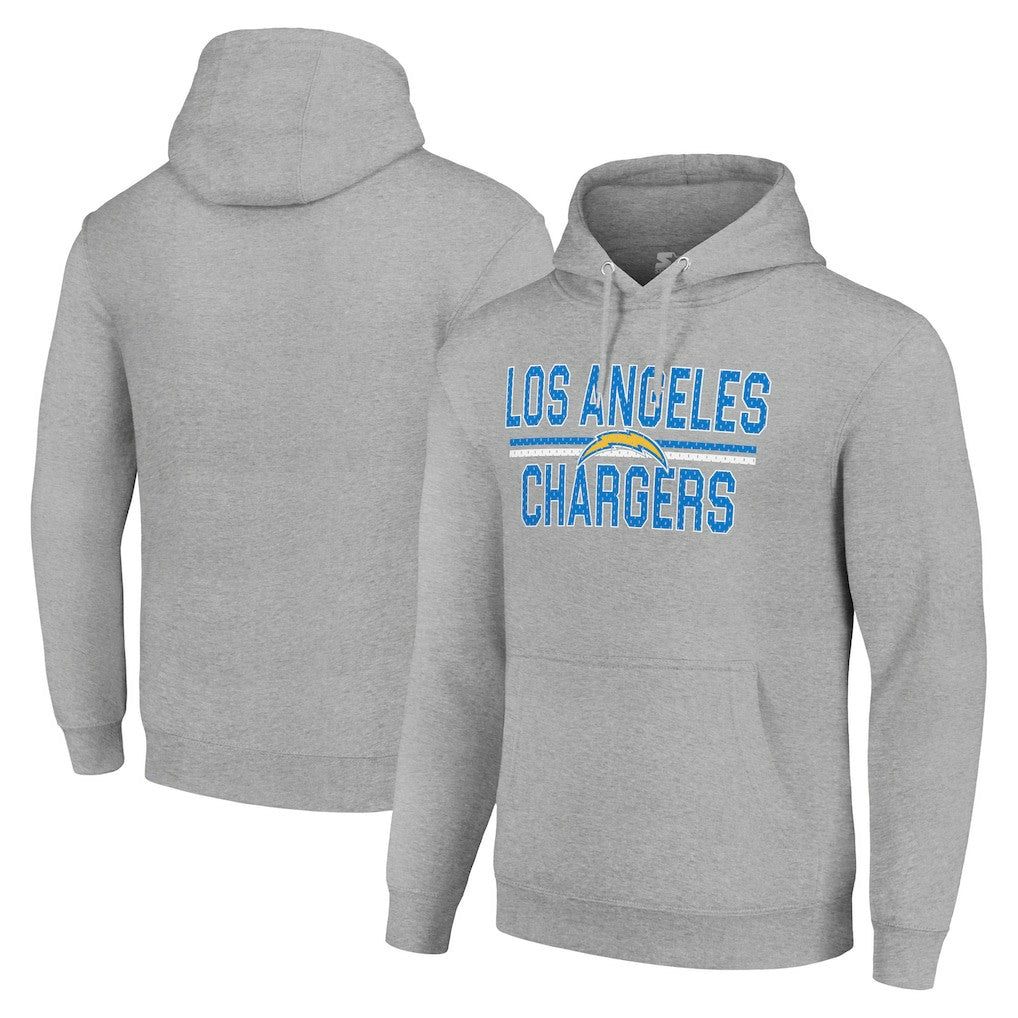 Los Angeles Chargers Starter Unisex Team Mesh Print Graphic Tri-Blend Pullover Hoodie Heather Gray | NFL