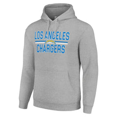 Los Angeles Chargers Starter Unisex Team Mesh Print Graphic Tri-Blend Pullover Hoodie Heather Gray | NFL