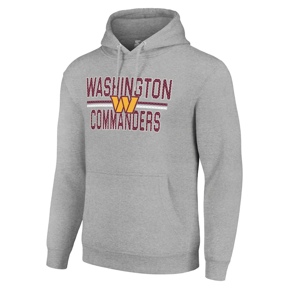 Washington Commanders Starter Unisex Team Mesh Print Graphic Tri-Blend Pullover Hoodie Heather Gray | NFL