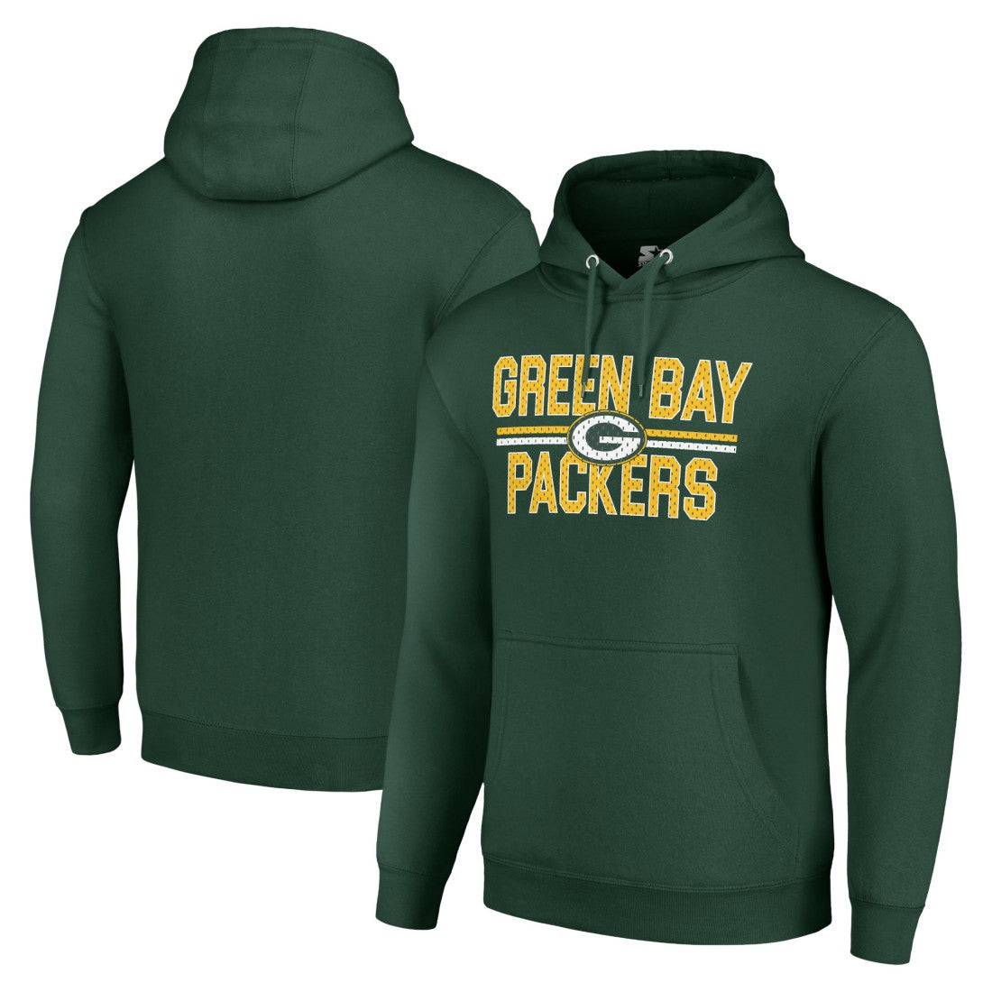 Green Bay Packers Starter Unisex Team Mesh Print Graphic Tri-Blend Pullover Hoodie Green | NFL