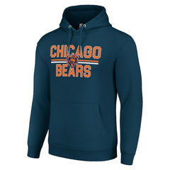 Chicago Bears Starter Unisex Team Mesh Print Graphic Tri-Blend Pullover Hoodie Navy | NFL