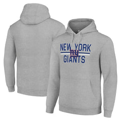 New York Giants Starter Unisex Team Mesh Print Graphic Tri-Blend Pullover Hoodie Heather Gray | NFL