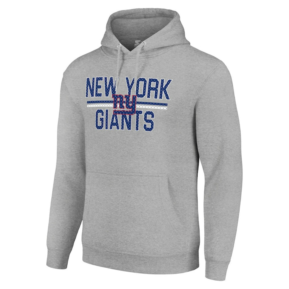 New York Giants Starter Unisex Team Mesh Print Graphic Tri-Blend Pullover Hoodie Heather Gray | NFL