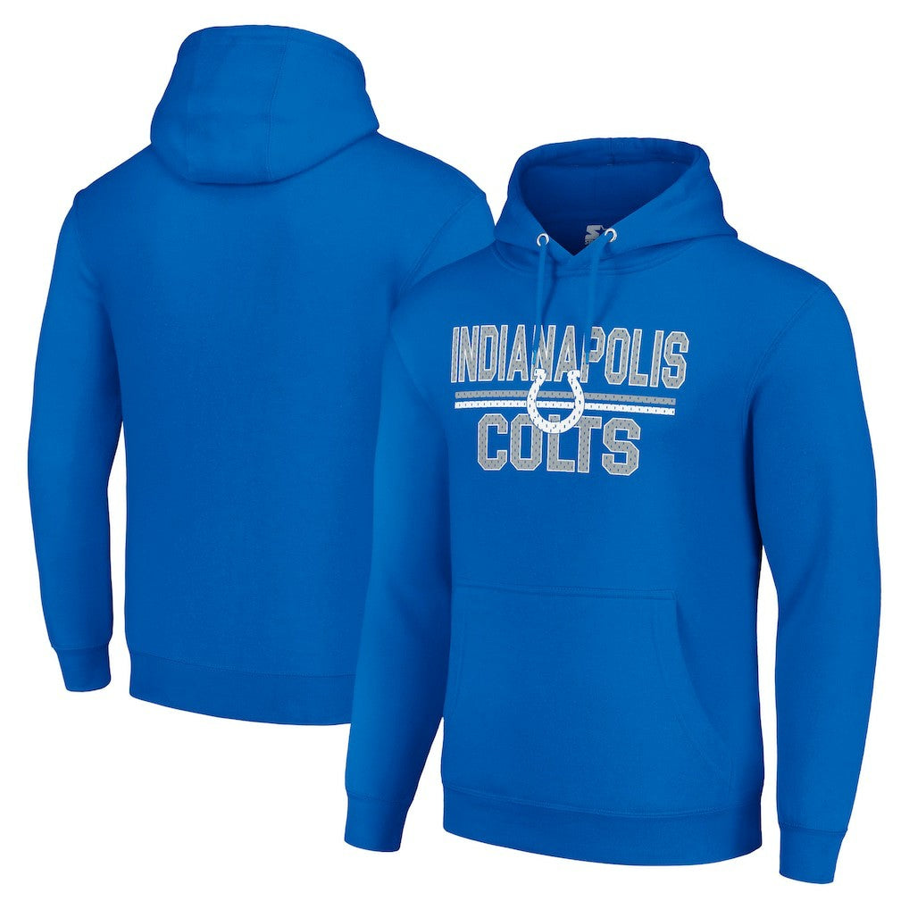 Indianapolis Colts Starter Unisex Team Mesh Print Graphic Tri-Blend Pullover Hoodie Royal | NFL