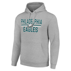 Philadelphia Eagles Starter Unisex Team Mesh Print Graphic Tri-Blend Pullover Hoodie Heather Gray | NFL