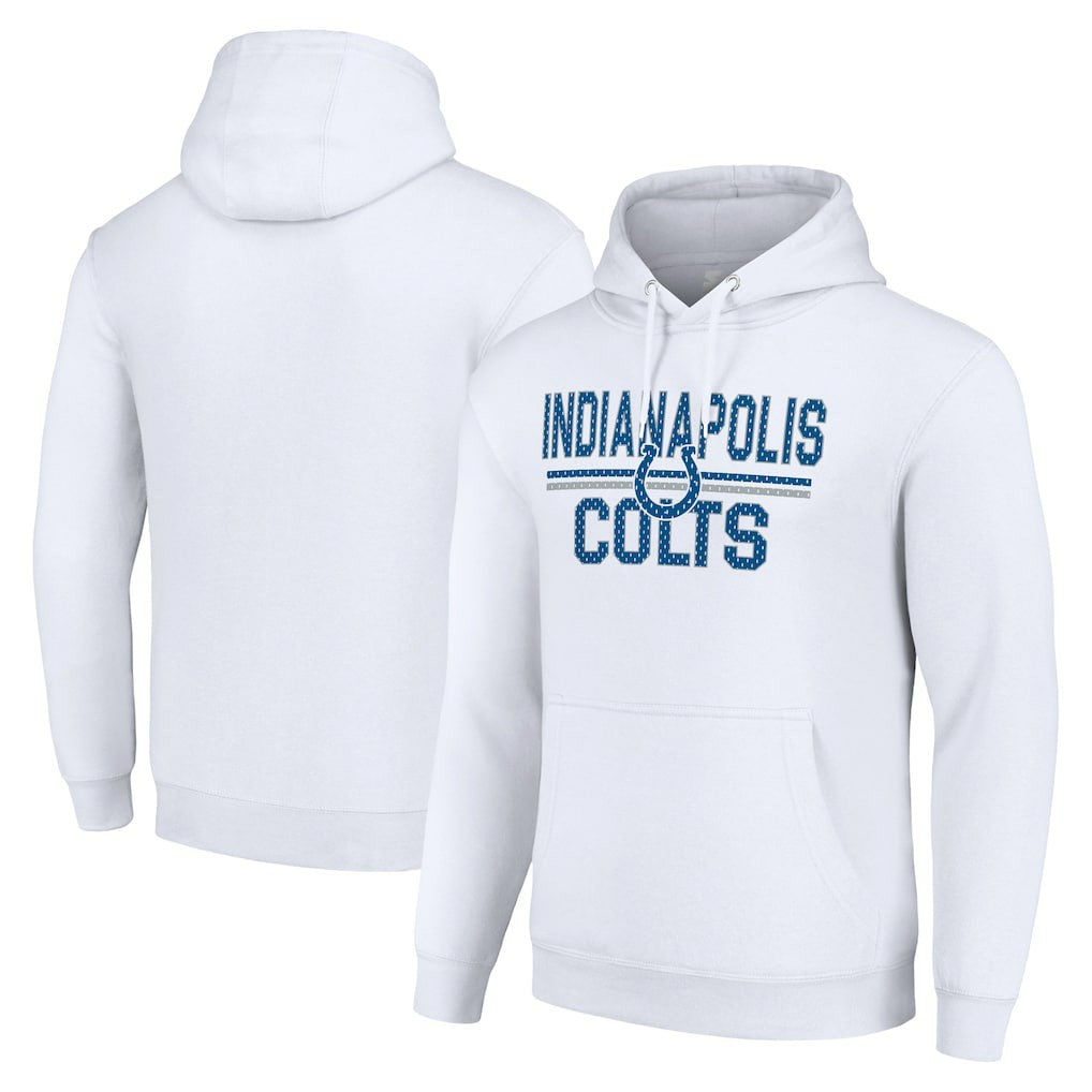 Indianapolis Colts Starter Unisex Team Mesh Print Graphic Tri-Blend Pullover Hoodie White | NFL