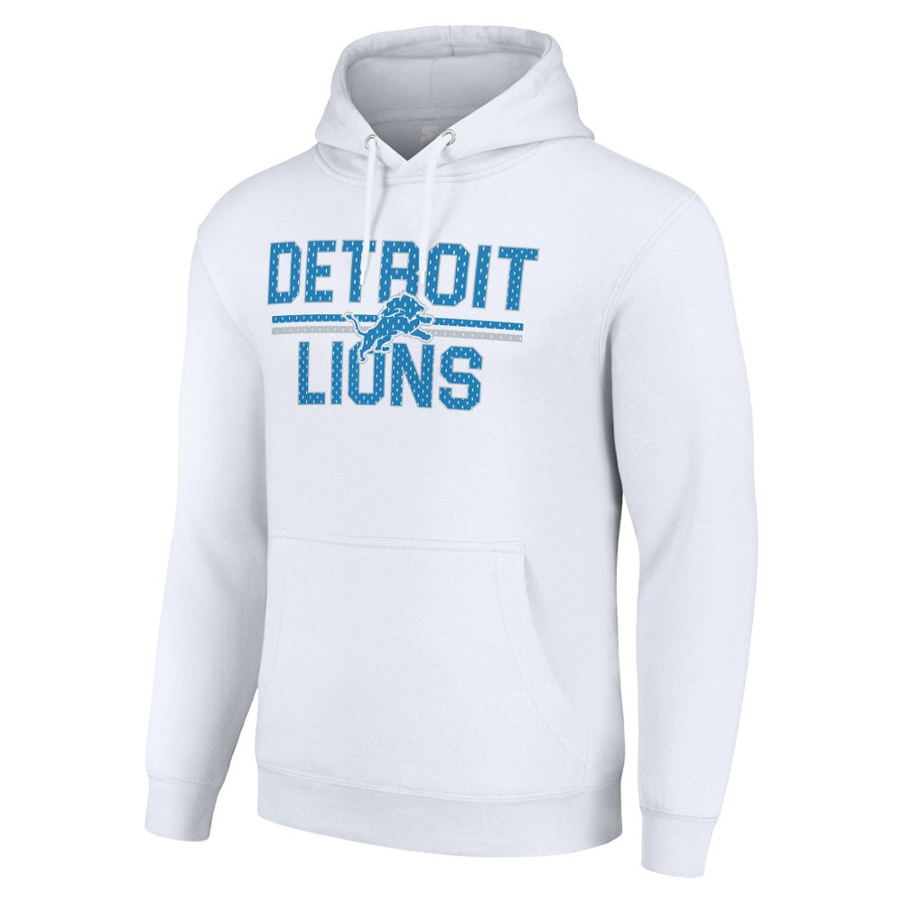 Detroit Lions Starter Unisex Team Mesh Print Graphic Tri-Blend Pullover Hoodie White | NFL