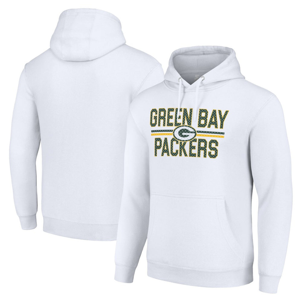 Green Bay Packers Starter Unisex Team Mesh Print Graphic Tri-Blend Pullover Hoodie White | NFL